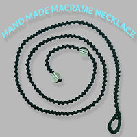 Crystal Necklace with Stone Pendant - Amulet for Chakra Healing, Handmade Unisex Jewelry with Gift Bag, Handmade White Macrame Cord, Natural Gemstone by Smoky Quartz (lapis-lazuli)