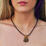 Agate Turritella crystals healing  stone necklace natural gemstone pendant