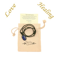 Lapis Lazuli Crystal Necklace with Stone Pendant - Amulet for Chakra Healing, Ideal for Men & Women - Handmade Unisex Jewelry with Gift Bag, Black Macrame Cord, Natural Gemstone By SMOKY QUARTZ
