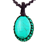 Arteificial Turquoise Crystal Necklace with Stone Pendant - Amulet for Chakra Healing