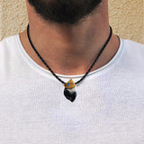 Raw Tourmaline pendant necklace