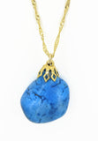 Turquonite Magnesite Gold plated stone necklace sqgf-105