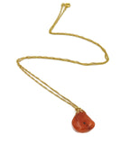 Carnelian Gold plated stone necklace sqgf-107