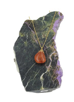 Carnelian Gold plated stone necklace sqgf-107