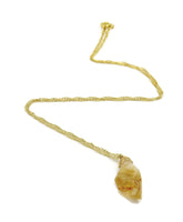 Raw citrine Gold plated stone necklace sqgf-109
