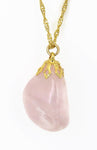 Rose quartz Gold plated stone necklace sqgf-110
