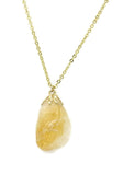 Citrine Gold plated stone necklace sqgf-111