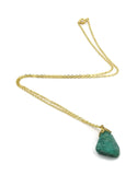 Amazonite Gold plated stone necklace sqgf-112