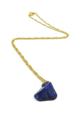 Lapis lazuli Gold plated stone necklace sqgf-113