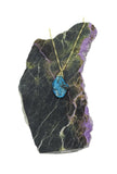 Turquoise Gold plated stone necklace sqgf-116