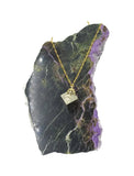 Pyrite Gold plated stone necklace sqgf-117